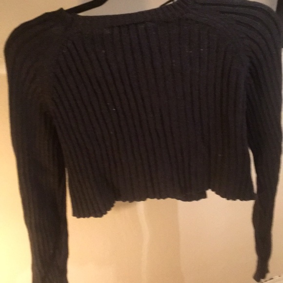 Cropped Gray Monki Ribbed Sweater Jumper - Picture 2 of 2